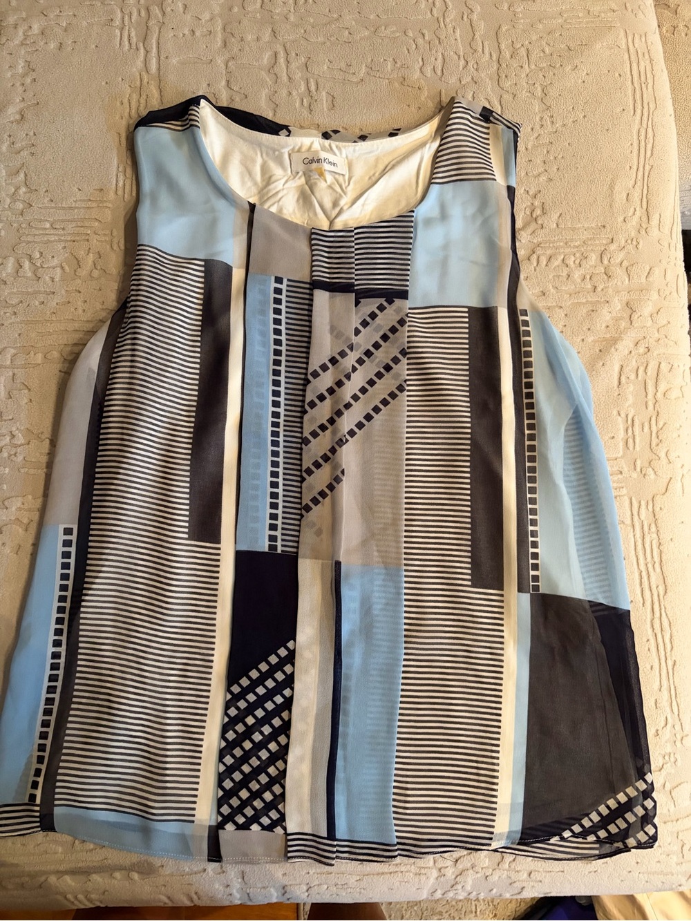 Coldwater Creek Cream Satin Button-Up Top